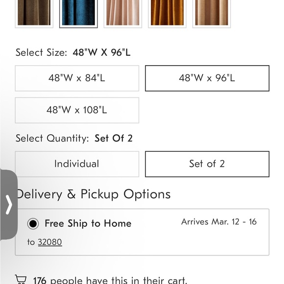 West Elm Deep Blue Velvet Drapes - Picture 3 of 8